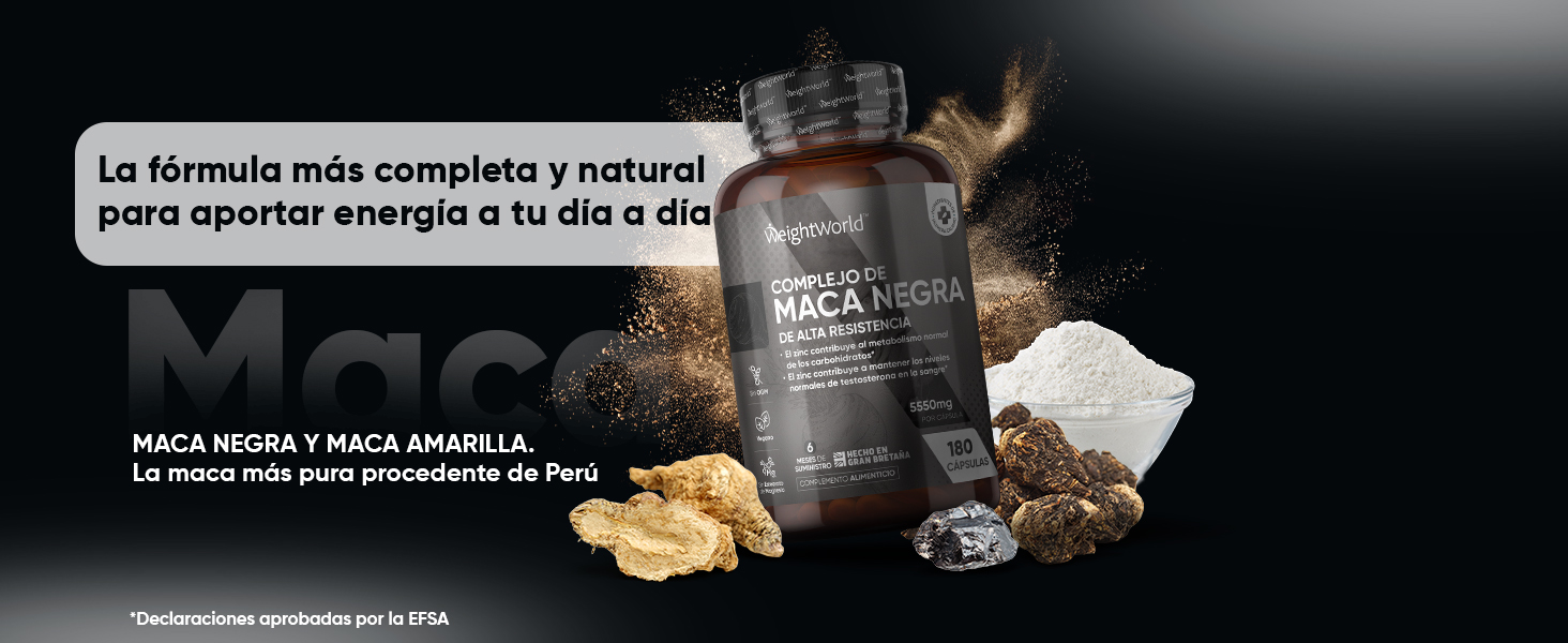 Maca Negra y Amarilla en cápsulas