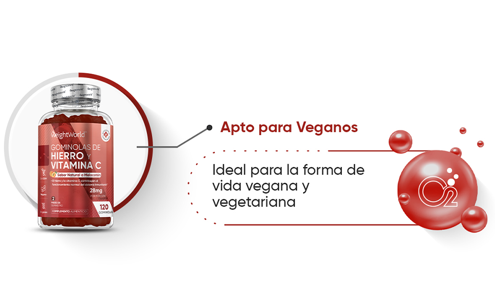 Hierro y Vitamina C gominolas veganas