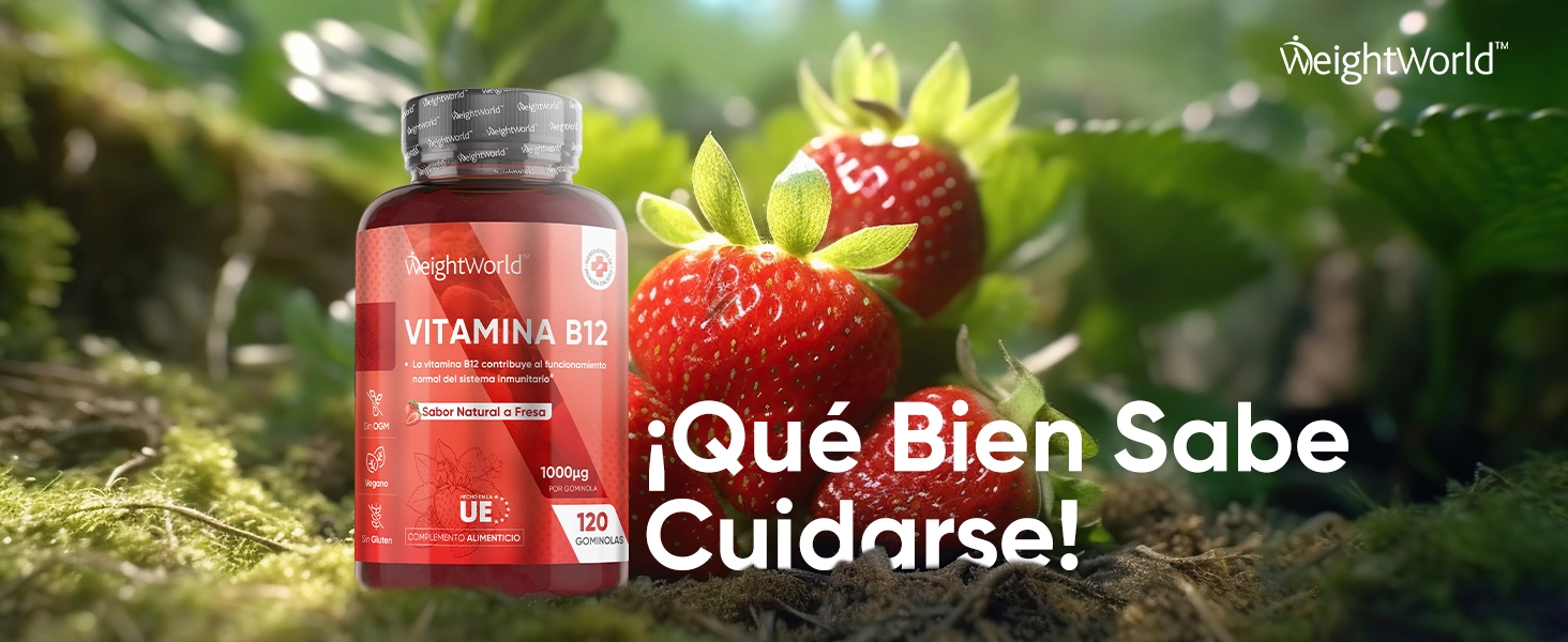 Vitamina B12 en gominolas con sabor a fresa